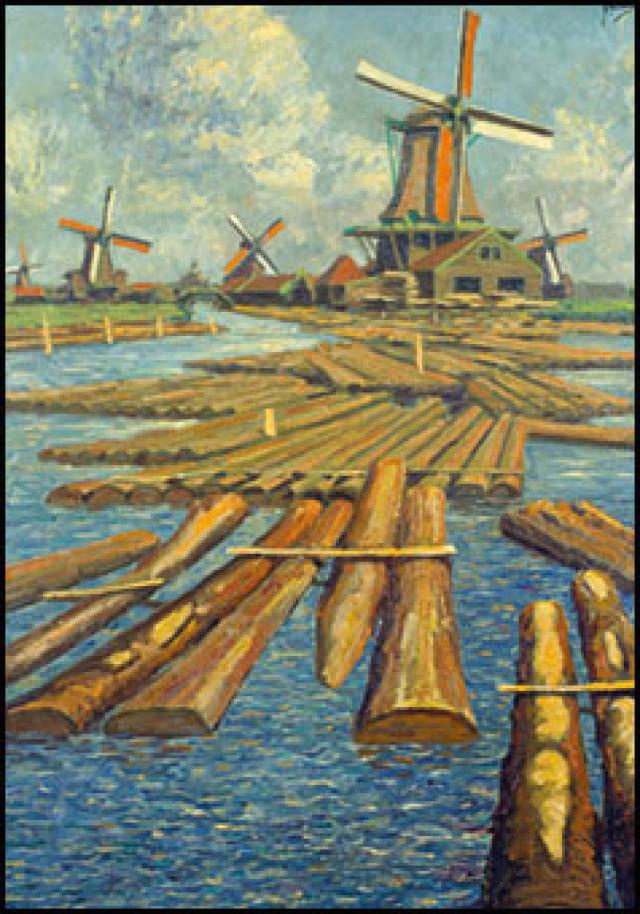 De Balkenhaven bij molen De Liefde, Frans Mars, Zaans Museum