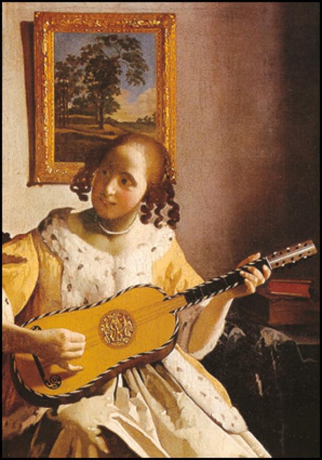 A girl playing the guitar, Vermeer