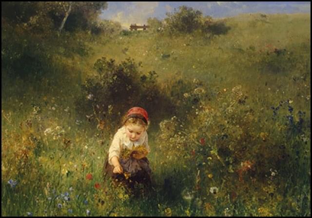 Girl in a field, Ludwig Knaus