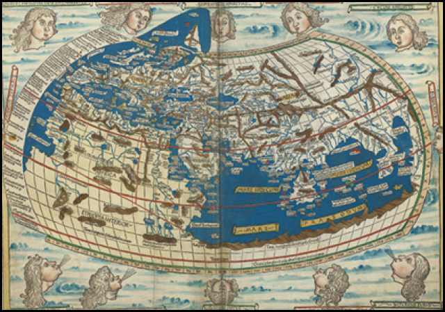 Map from the atlas Geographia, Claudius Ptolemeus, Scheepvaartmuseum